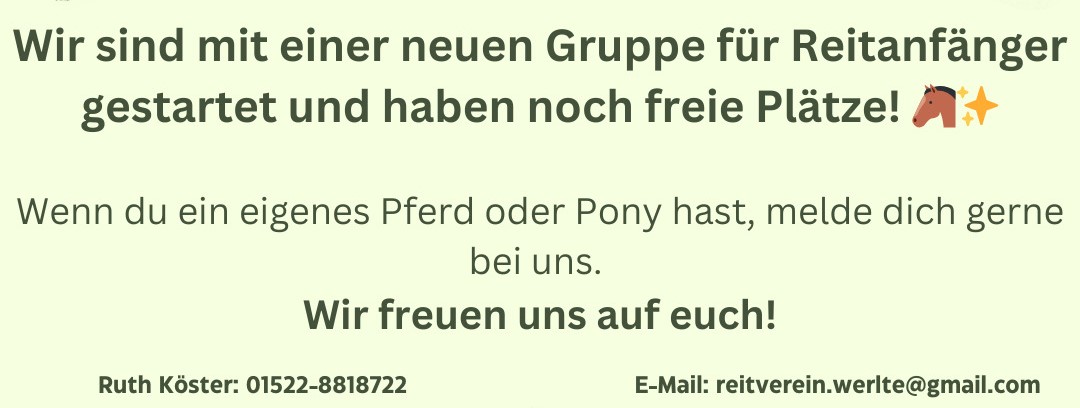 NEU!         Reitunterricht für Anfänger         NEU!